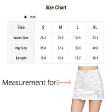 Load image into Gallery viewer, Verdusa Women's Casual Distressed Fray Hem A-Line Denim Short Skirt White XL