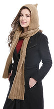 Load image into Gallery viewer, Bellady Winter Knit Hooded Scarf Pullover Headscarf Hoodie Hat,Camel