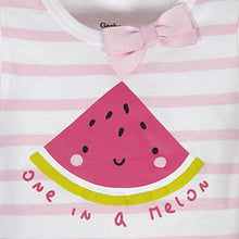 Load image into Gallery viewer, GERBER Baby Girls 4-Pack Short Sleeve Onesies Bodysuits, Pink Watermelon, 6-9 Months