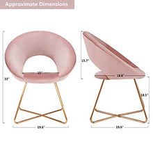 Load image into Gallery viewer, Duhome Modern Accent Velvet Chairs Dining Chairs Single Sofa Comfy Upholstered Arm Chair Living Room Furniture Mid-Century Leisure Lounge Chairs 1 PCS (Salmon Pink Velvet)…