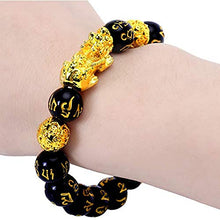 Load image into Gallery viewer, Feng Shui Black Obsidian Wealth Bracelet, 3 Pcs Good Luck Pi Xiu Bracelets for Women Men Attract Health Wealth Money Feng Shui Jewelry