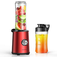 Load image into Gallery viewer, HadinEEon Blender with 3 Adjustable Speeds, Stainless Steel Personal Blender for Shakes and Smoothies, Powerful Smoothie Blender with 20oz & 10oz Tritan BPA Free Portable Travel Bottles