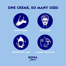 Load image into Gallery viewer, NIVEA Crème - Unisex All Purpose Moisturizing Cream for Body, Face and Hand Care, Travel Size, Use After Washing Hands - 2 oz. Tube