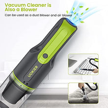 Load image into Gallery viewer, Handheld Vacuum Cleaner Cordless, UOKIER Hand Vacuum&Air Blower 2-in-1, Mini Portable Hand Held Vac with 6500PA Strong Suction Rechargeable Li-ion Battery for Pet Hair, Home and Car, 2 Speeds