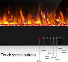 Load image into Gallery viewer, Antarctic Star Electric Fireplace in-Wall Recessed and Wall Mounted, 750/1500 Fireplace Heater and Linear Fireplace with Multicolor Flame, Control by Touch Panel & Remote (Black) … (30‘’)