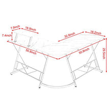 Load image into Gallery viewer, Mr IRONSTONE L-Shaped Desk 50.8" Computer Corner Desk, Home Gaming Desk, Office Writing Workstation with Large Monitor Stand, Space-Saving, Easy to Assemble(Laminate Marble)