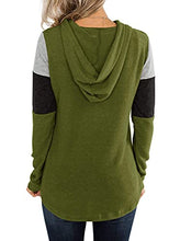 Load image into Gallery viewer, Women Long Sleeve Patchwork Sweatshirt Color Block Drawstring Pullover Tunic Tops Yellow Large