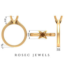 Load image into Gallery viewer, 1 Ct SGL Certified Diamond Engagement Ring, Classic Wedding Anniversary Ring, Princess Cut Diamond Solitaire Bridal Ring, Statement Women Promise Ring, 10K White Gold, Size:US 12.5