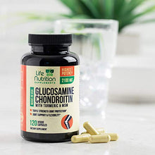 Load image into Gallery viewer, Glucosamine with Chondroitin Turmeric MSM, Triple Strength 2100mg, for Hip, Knee, Joint & Back Comfort - Made in USA - Joint Supplement with Boswellia & Bromelain. Non GMO - 120 Capsules