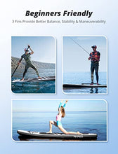 Load image into Gallery viewer, AKASO Inflatable Stand-Up Paddleboard, Yoga SUP with Backpack, Non-Slip Deck, Waterproof Bag, Leash, Floating Paddle and Hand Pump(Black)