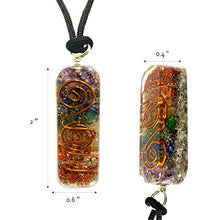 Load image into Gallery viewer, Orgone Healing Pendant Adjustable Cord 7 Chakra Stones Necklace EMF Protection