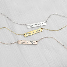 Load image into Gallery viewer, Personalized Necklace Best Friend Gifts Long Distance Relationship Valentines Gift State Necklace Monogram Name Necklaces Friendship Gifts - 4N-LDS