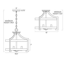 Load image into Gallery viewer, Kira Home Woodrow 15" 3-Light Industrial Farmhouse Semi Flush Convertible Pendant Light + Wood Style Metal Drum Shade, Textured Black + Walnut Style Finish