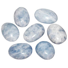Load image into Gallery viewer, SUNYIK Blue Celestite Crystal Palm Stones Worry Pocket Stone, Polished Irregular Shaped Sphere Decortarion 1.5"-2.5"