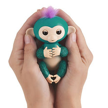 Load image into Gallery viewer, Fingerlings Glitter Monkey - Quincy - Teal Glitter - Interactive Baby Pet - By WowWee (Amazon Exclusive)