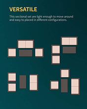 Load image into Gallery viewer, PayLessHere 4 Pieces Patio Sectional Sofa Rattan Chair Outdoor Backyard Porch Poolside Balcony Garden Furniture with Coffee Table, Brown