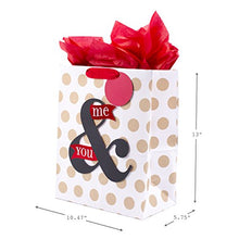 Load image into Gallery viewer, Hallmark 13" Large Anniversary Gift Bag with Tissue Paper (You & Me, Polka Dots on White) for Anniversary, Valentines Day, Grooms Gift and More