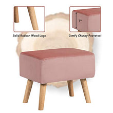 Load image into Gallery viewer, Giantex Velvet Accent Chair with Ottoman, Modern Tufted Upholstered Chair with Footrest, Firm Wood Legs, Leisure Single Club Chair Set for Living Reading Room Bedroom (Pink)