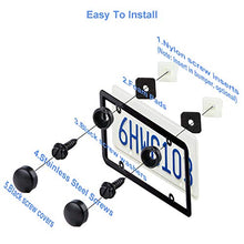 Load image into Gallery viewer, 8 Sets Premium Stainless Steel License Plate Screws Kit, Rust-Proof & Anti-Rattle License Plate Bolts(Black)