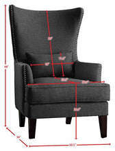 Load image into Gallery viewer, Homelegance Avina Fabric Wingback Chair, Charcoal