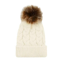 Load image into Gallery viewer, Durio Baby Hats Knit Baby Girl Hats Warm Thick Baby Girl Winter Hat Cute Toddler Hat Girl Boy H Ivory White & Gray & Pink & Khaki One Size