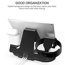 Load image into Gallery viewer, 3 in 1 Aluminum Charging Station for Apple Watch Charger Stand Dock for iWatch Series 4/3/2/1,iPad,AirPods and iPhone Xs/X Max/XR/X/8/8Plus/7/7 Plus /6S /6S Plus(Black)