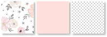 Load image into Gallery viewer, 9 pc. Blush Pink, Grey and White Shabby Chic Watercolor Floral Baby Girl Crib Bedding Set with Bumper by Sweet Jojo Designs - Rose Flower Polka Dot