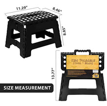 Load image into Gallery viewer, Utopia Home Foldable Step Stool for Kids - 11 Inches Wide and 8 Inches Tall - Holds Up to 300 lbs - Lightweight Plastic Folding Step Stool for Kids, Kitchen, Bathroom & Living Room (Black, 1)