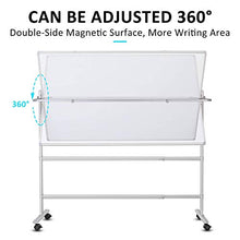 Load image into Gallery viewer, Magnetic Mobile Whiteboard - 36x24" Adjustable Height and 360° Reversible Double-Sided Dry Erase Board Aluminum Frame - White Board with Stand, 4 Markers & Magnets