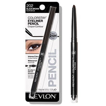 Load image into Gallery viewer, Pencil Eyeliner by Revlon, ColorStay Eye Makeup with Built-in Sharpener, Waterproof, Smudgeproof, Longwearing with Ultra-Fine Tip, Black Brown, 0.01 Oz