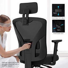 Load image into Gallery viewer, Hbada Ergonomic Office Desk Chair with Adjustable Armrest, Lumbar Support, Headrest and Breathable Skin-Friendly Mesh, Black