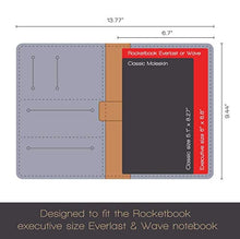 Load image into Gallery viewer, Moonsafari A4 Reusable Notebook Cover & Rocketbook Cover Smart Business Notebook Cover for Everlast, Fusion, Wave, Moleskin and More with Pen Loop & Business Card Holder - Brown,A4/Letter 11" x 8