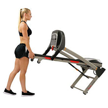 Load image into Gallery viewer, Sunny Health & Fitness Portable Treadmill with Auto Incline, Device Holder, Pulse Grips, 220 LB Max Weight and Shock Absorbers - SF-T7705