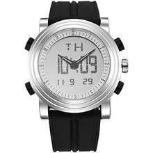 Load image into Gallery viewer, SINOBI Mens Analog Digital Sport Watches Electronic Wrist Watch with Alarm Stopwatch LED Backlight and Rubber Strap (Silver)