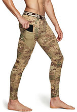 Load image into Gallery viewer, TSLA Men's Compression Pants, Cool Dry Athletic Workout Running Tights Leggings with Pocket/Non-Pocket, Athletic Pocket Utility Camo, XX-Large