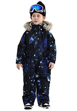 Load image into Gallery viewer, SNBOCON Kids Waterproof Colorful One Piece Coveralls Ski Suits Snowsuits Winter Jumpsuits Snowboarding (120cm,UNV)