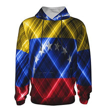 Load image into Gallery viewer, Venezuela Flag5 Print Hoodies Kids 3D Print Sweatshirts Long Sleeve Pullover Hoodies with Pocket for Teen Boys and Girls Black