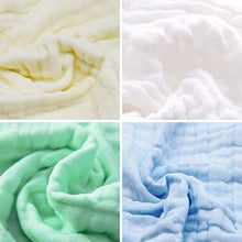 Load image into Gallery viewer, Baby Muslin Burp-Cloths 4 Pack 6 Layers HOPAI Natural Organic Cotton Baby Wipes are Absorbent and Soft for Sensitive Skin