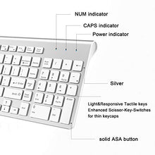 Load image into Gallery viewer, Wireless Keyboard and Mouse,JOYACCESS USB Slim Wireless Keyboard Mouse with Numeric Keypad Compatible with iMac Mac PC Laptop Tablet Computer Windows (Silver White)
