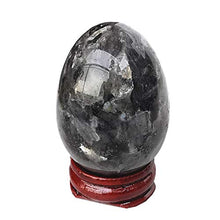 Load image into Gallery viewer, Gemgogo Black Labradorite Egg-Shape Meditation Chakra and Home Decor Balancing Gemstone and Crystals Figurines Kit,1.5"x 1.05"Reiki Healers and Yoga Practioner,with Wooden Stand