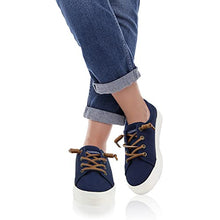 Load image into Gallery viewer, Women Canvas Fashion Sneaker Slip On Shoes with Arch Support Insole Boat Shoes Casual Platform Boots No Lace Needed/Washable/Anti Slip 7.5 Navy Blue