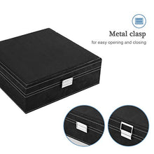 Load image into Gallery viewer, ProCase Jewelry Box Organizer for Women Girls, Two Layer Jewelry Display Storage Holder Case for Necklace Earrings Bracelets Rings Watches -Black