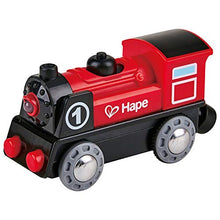 Load image into Gallery viewer, Hape Wooden Railway Battery Powered Engine No. 1 Kid's Train Set