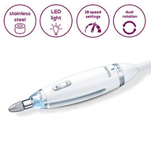 Load image into Gallery viewer, Beurer 24-piece Professional Manicure & Pedicure Nail Drill Kit | 10 Stainless Steel Attachm./10 Sanding Bands, 18 Speeds | Electric Nail File Set, Nails Care Tools, For Foot/Hand | Storage Case, MP62