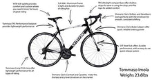 Load image into Gallery viewer, Tommaso Imola Endurance Aluminum Road Bike, Shimano Claris R2000, 24 Speeds - Black - Small