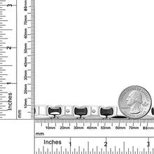 Load image into Gallery viewer, Gem Stone King Men’s Shiny Polished Diamond Tungsten Bracelet with Black Plated Connector Links