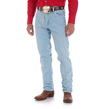 Load image into Gallery viewer, Wrangler Men’s 13MWZ Cowboy Cut Original Fit Jean, Gold Buckle Bleach, 32W x 32L