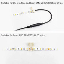 Load image into Gallery viewer, HitLights Light Strip Connector Kit with Warm White LED Light Strip, 2 Pin 8mm LED Connector Kit, 2835 Warm Color Light Strip