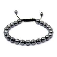 Load image into Gallery viewer, AD Beads Natural 8mm Gemstone Bracelets Healing Power Crystal Macrame Adjustable 7-9 Inch (Hematite)