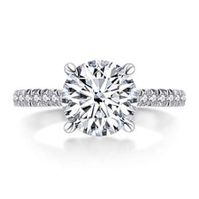 Load image into Gallery viewer, AINUOSHI 3 Carat Round Cut Cubic Zirconia Ring 925 Sterling Silver High Setting Women Wedding Engagement Rings(9.5)